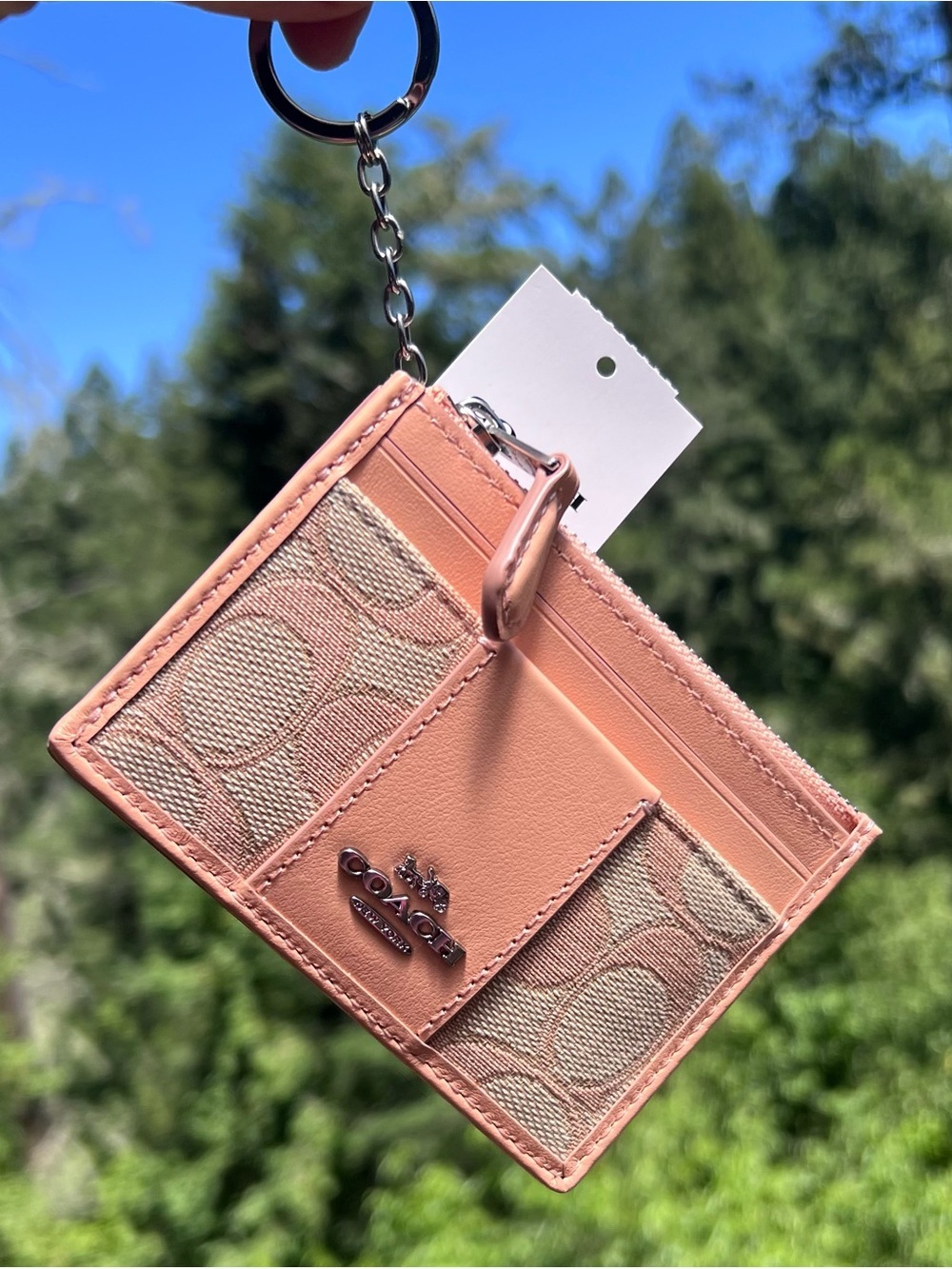 COACH Mini Skinny ID Case Cardholder Wallet & Key Chain NWT AUTHENTIC - Picture 3 of 12